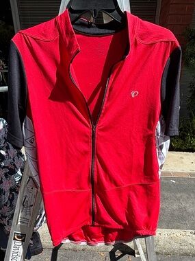 Pearl Izumi red Cycling Jersey short sleeve iQ size XL red zip up bicycle shirt